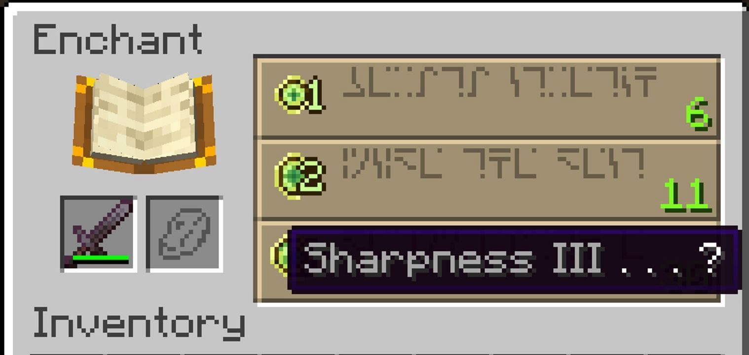 Sharpness' function is straight and to the point (Image via Mojang)